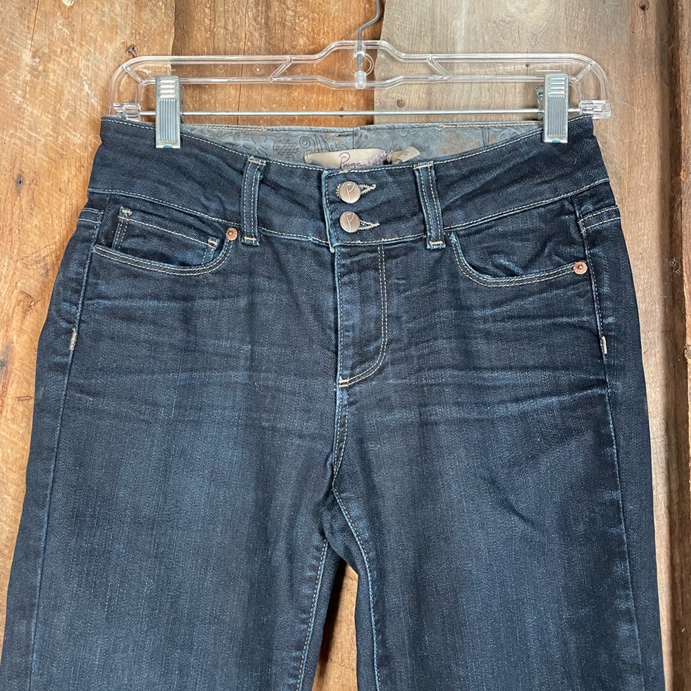 Paige Hidden Hills Flare Bootcut Dark Wash Jeans - Size 27 - Picture 4 of 13